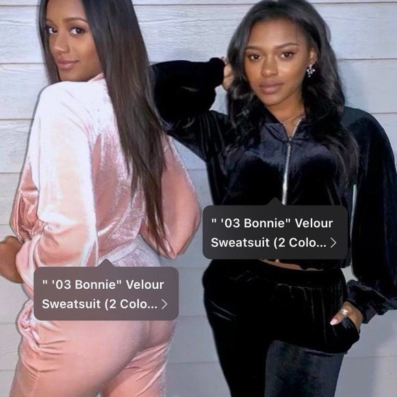 Black Velour Sweatsuit - Picture 5 of 5